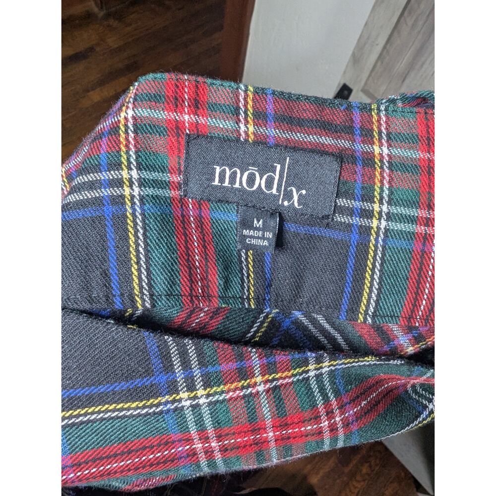 Mod X Plaid Maxi Skirt Grunge Academia Y2K Tartan Belted Size Medium - Picture 4 of 7